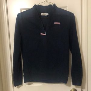 COPY - Vineyard Vines Quarter Zip Mock Neck  Long Sleeve Patched Shoulder Shep …